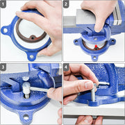 Heavy Duty 4" Bench Vice Table Top Clamp Vise with Anvil Swivel Base For Woodworking Fit for Home and V985-TABLECLAMPVICE