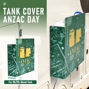 Alpen Outdoor Diesel Tank Cover Silver Gas Tank Bracket 2mm Thick Aluminium Tank Mounting Holder Fit for V985-TANKCOVERANZACDAYGREEN
