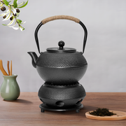 1.2L Cast Iron Teapot and Warmer Set Tea Kettle Iron Bottle With Stainless Steel Mesh Infuser and Anti-Scald V985-TEAPOTSET