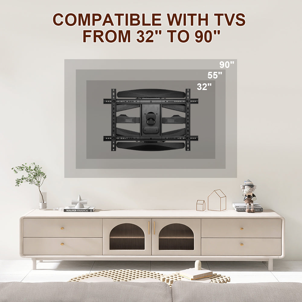 Telescopic Swivel and Tilt TV Monitor Wall Mount Bracket Load up to 85kg Full Motion Long Arm Bracket Max V985-TELESCOPICBRACKET