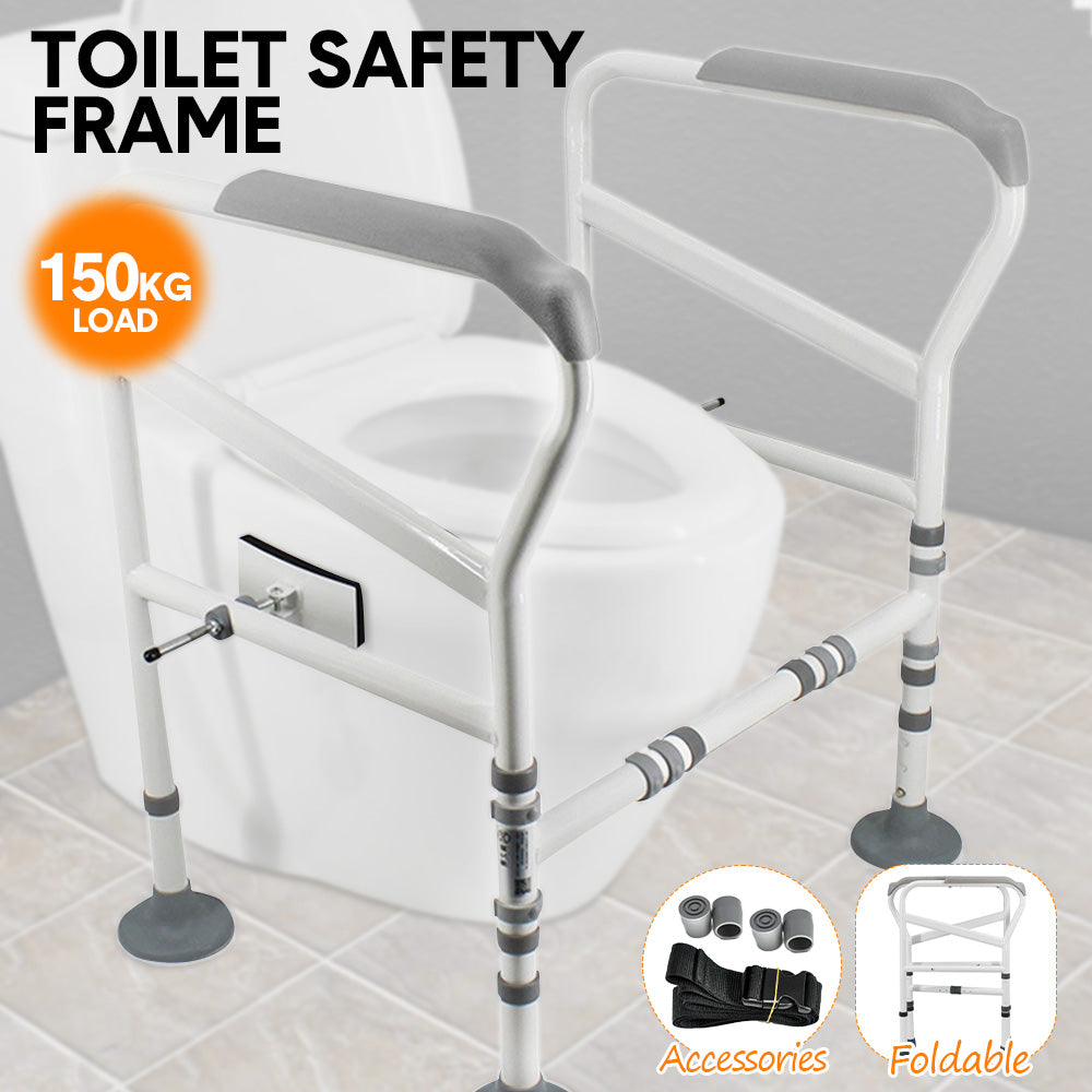Toilet Frame Support Standing Disability Assist Aid Safety Grab Handle Rail Height and Width Adjustable For V985-TOILETSAFETYFRAME