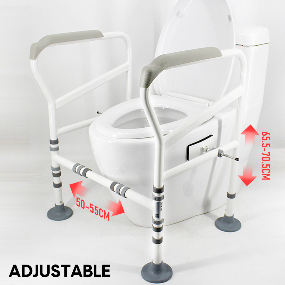 Toilet Frame Support Standing Disability Assist Aid Safety Grab Handle Rail Height and Width Adjustable For V985-TOILETSAFETYFRAME
