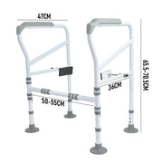 Toilet Frame Support Standing Disability Assist Aid Safety Grab Handle Rail Height and Width Adjustable For V985-TOILETSAFETYFRAME