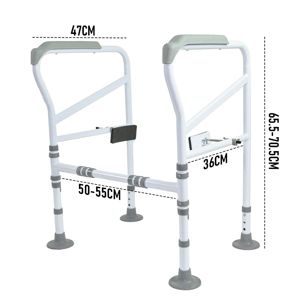 Toilet Frame Support Standing Disability Assist Aid Safety Grab Handle Rail Height and Width Adjustable For V985-TOILETSAFETYFRAME