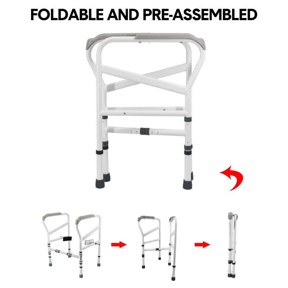 Toilet Frame Support Standing Disability Assist Aid Safety Grab Handle Rail Height and Width Adjustable For V985-TOILETSAFETYFRAME