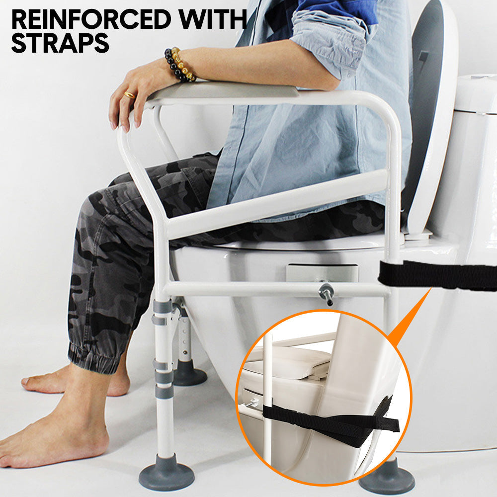 Toilet Frame Support Standing Disability Assist Aid Safety Grab Handle Rail Height and Width Adjustable For V985-TOILETSAFETYFRAME