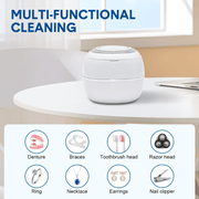 Ultrasonic UV Cleaner Portable 42khz Dual Mode Cleaner 180-220ml with Chamber and Timer for Dentures Aligner V985-ULTRASONICCLEANER