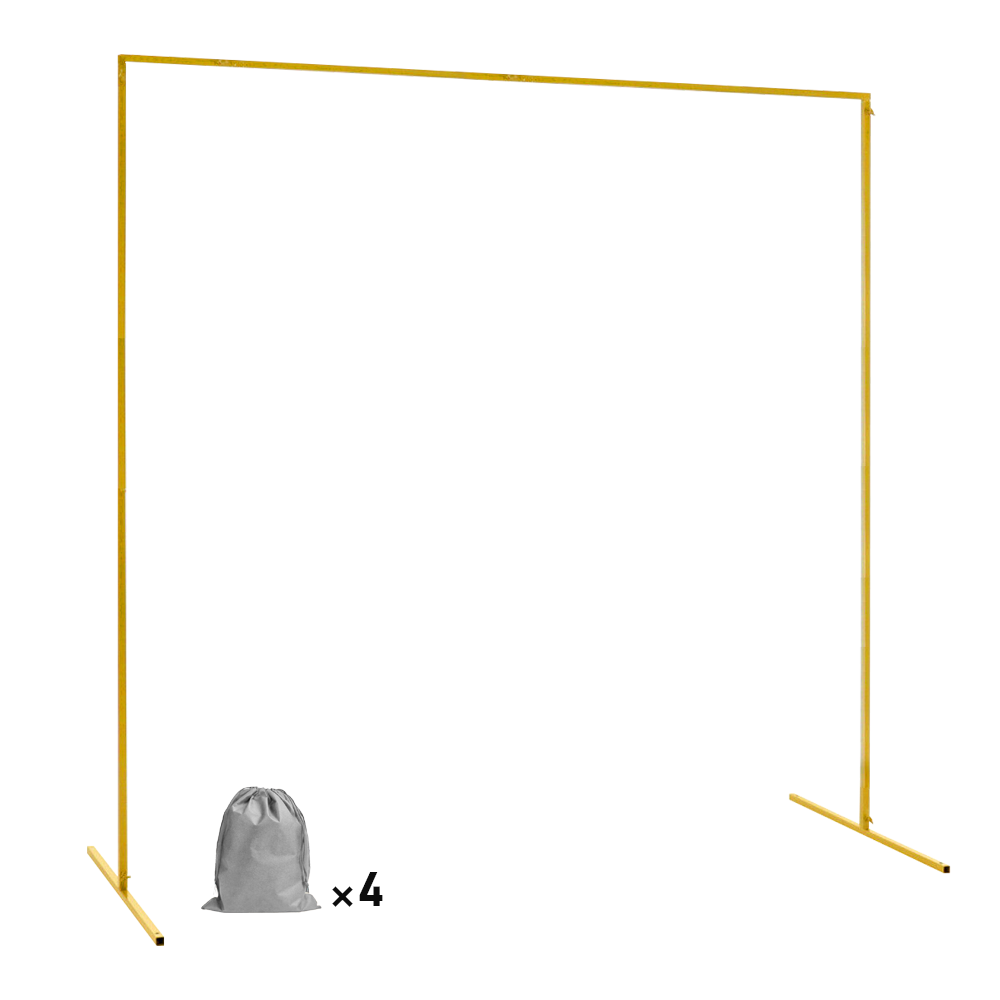 Golden Square Wedding Arch Adjustable 1M-2M Flower Rack Backdrop Stand Balloon Arch Stand for Wedding V985-WEDDINGARCHSQUARE