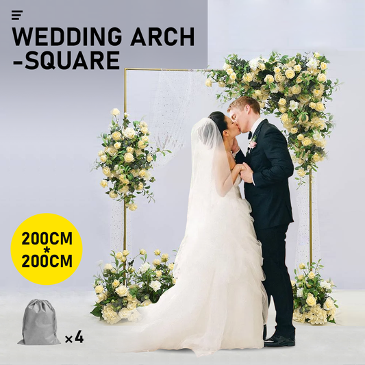 Golden Square Wedding Arch Adjustable 1M-2M Flower Rack Backdrop Stand Balloon Arch Stand for Wedding V985-WEDDINGARCHSQUARE