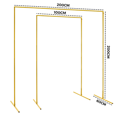 Golden Square Wedding Arch Adjustable 1M-2M Flower Rack Backdrop Stand Balloon Arch Stand for Wedding V985-WEDDINGARCHSQUARE