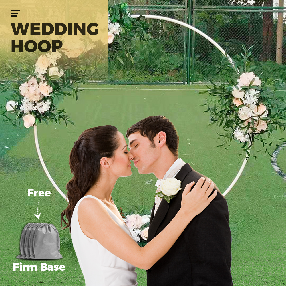 2M White Wedding Hoop Arch Metal Flower Ring Display Frame Balloon Circle Rack Backdrop for Wedding Birthday V985-WEDDINGHOOPNEW