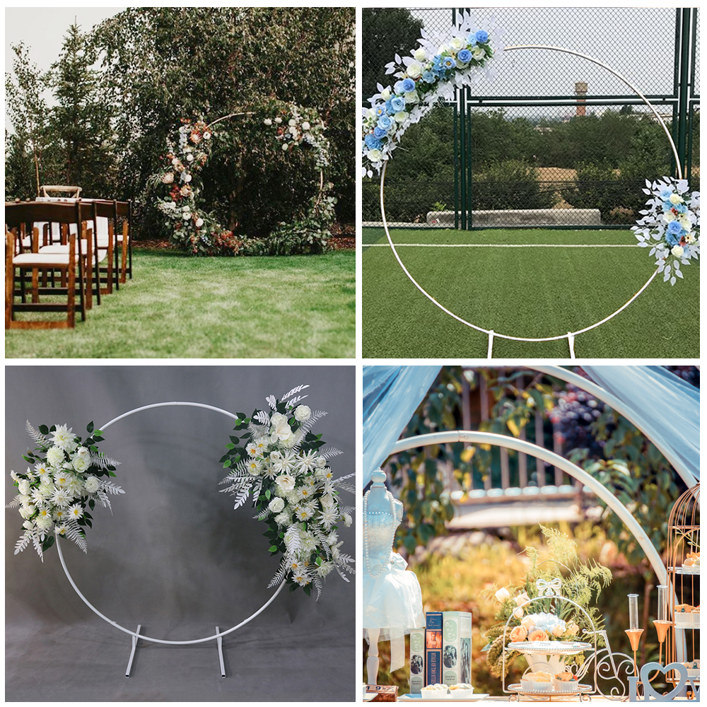 2M White Wedding Hoop Arch Metal Flower Ring Display Frame Balloon Circle Rack Backdrop for Wedding Birthday V985-WEDDINGHOOPNEW