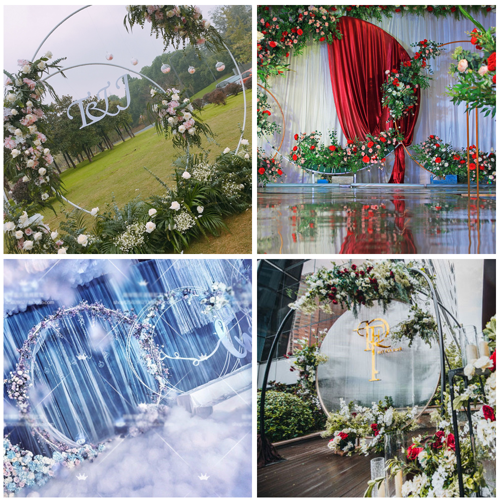 2M White Wedding Hoop Arch Metal Flower Ring Display Frame Balloon Circle Rack Backdrop for Wedding Birthday V985-WEDDINGHOOPNEW