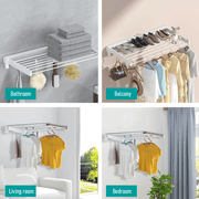 Alston Wall Mounted Drying Rack Black Clothes Airer Space Saver Folding Dryer Bearing Capacity 12KG Foldable V985-WMDRYINGRACKB