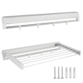 Alston Wall Mounted Drying Rack Clothes Airer Space Saver Folding Dryer Bearing Capacity 12KG Foldable Rail V985-WMDRYINGRACKW