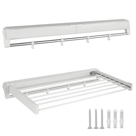 Alston Wall Mounted Drying Rack Clothes Airer Space Saver Folding Dryer Bearing Capacity 12KG Foldable Rail V985-WMDRYINGRACKW