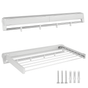 Alston Wall Mounted Drying Rack Clothes Airer Space Saver Folding Dryer Bearing Capacity 12KG Foldable Rail V985-WMDRYINGRACKW