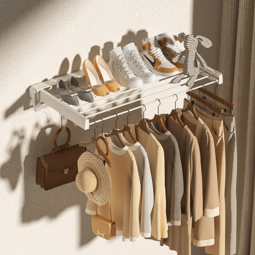 Alston Wall Mounted Drying Rack Clothes Airer Space Saver Folding Dryer Bearing Capacity 12KG Foldable Rail V985-WMDRYINGRACKW