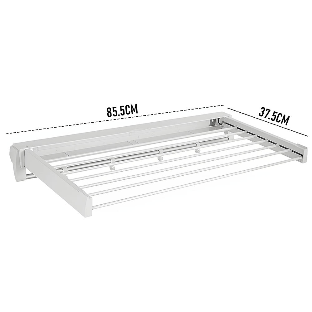 Alston Wall Mounted Drying Rack Clothes Airer Space Saver Folding Dryer Bearing Capacity 12KG Foldable Rail V985-WMDRYINGRACKW
