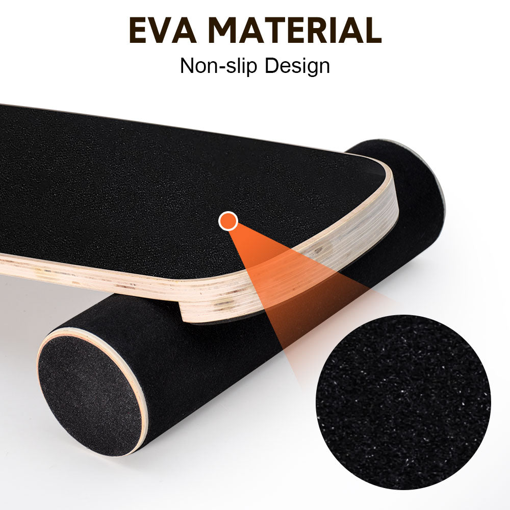 Wooden Balance Board Non-Slip Roller Board Home Fitness Balance Trainer Improves Core Stability for Snowboard V985-WOBBLEBOARD