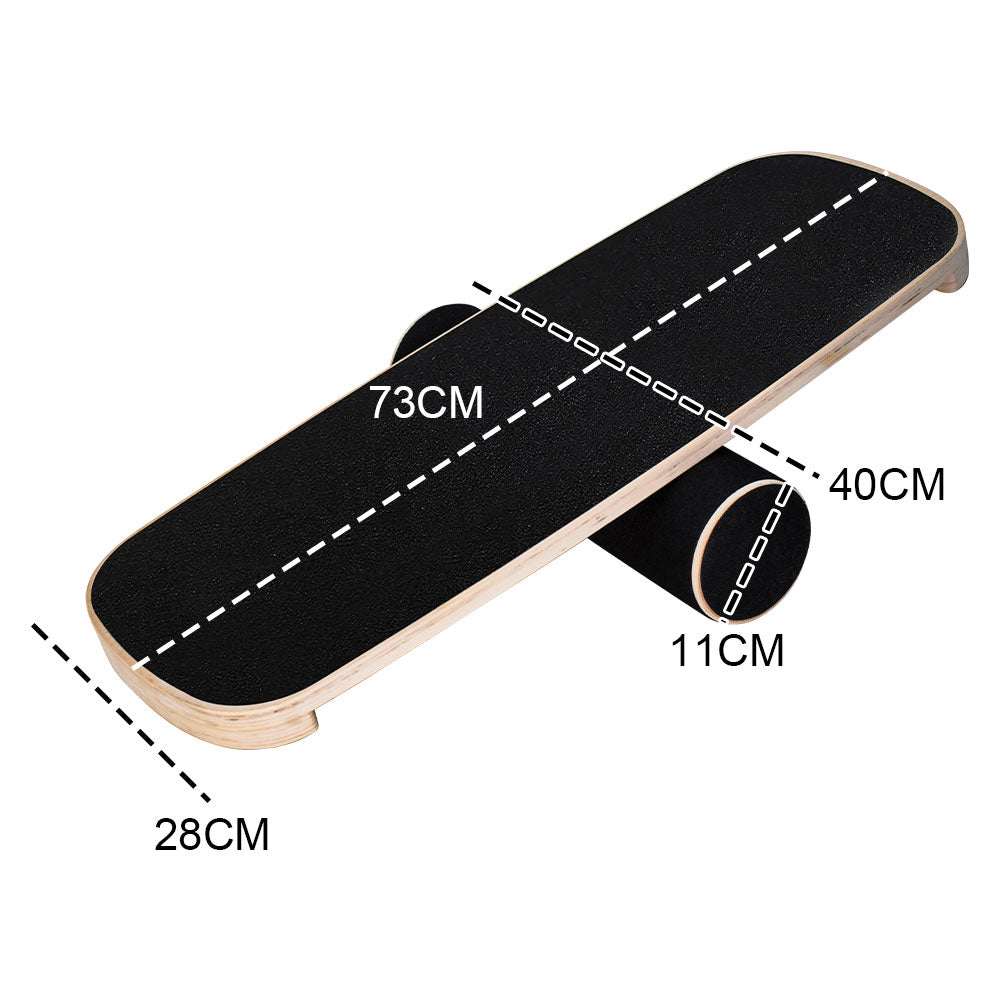 Wooden Balance Board Non-Slip Roller Board Home Fitness Balance Trainer Improves Core Stability for Snowboard V985-WOBBLEBOARD