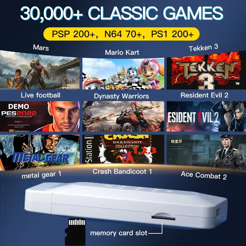 M22 Game Stick 4K 64GB 30000+ Games 52 Simulators EMUIELEC System 2.4G Wireless Retro Classic Video Gaming V986-M22