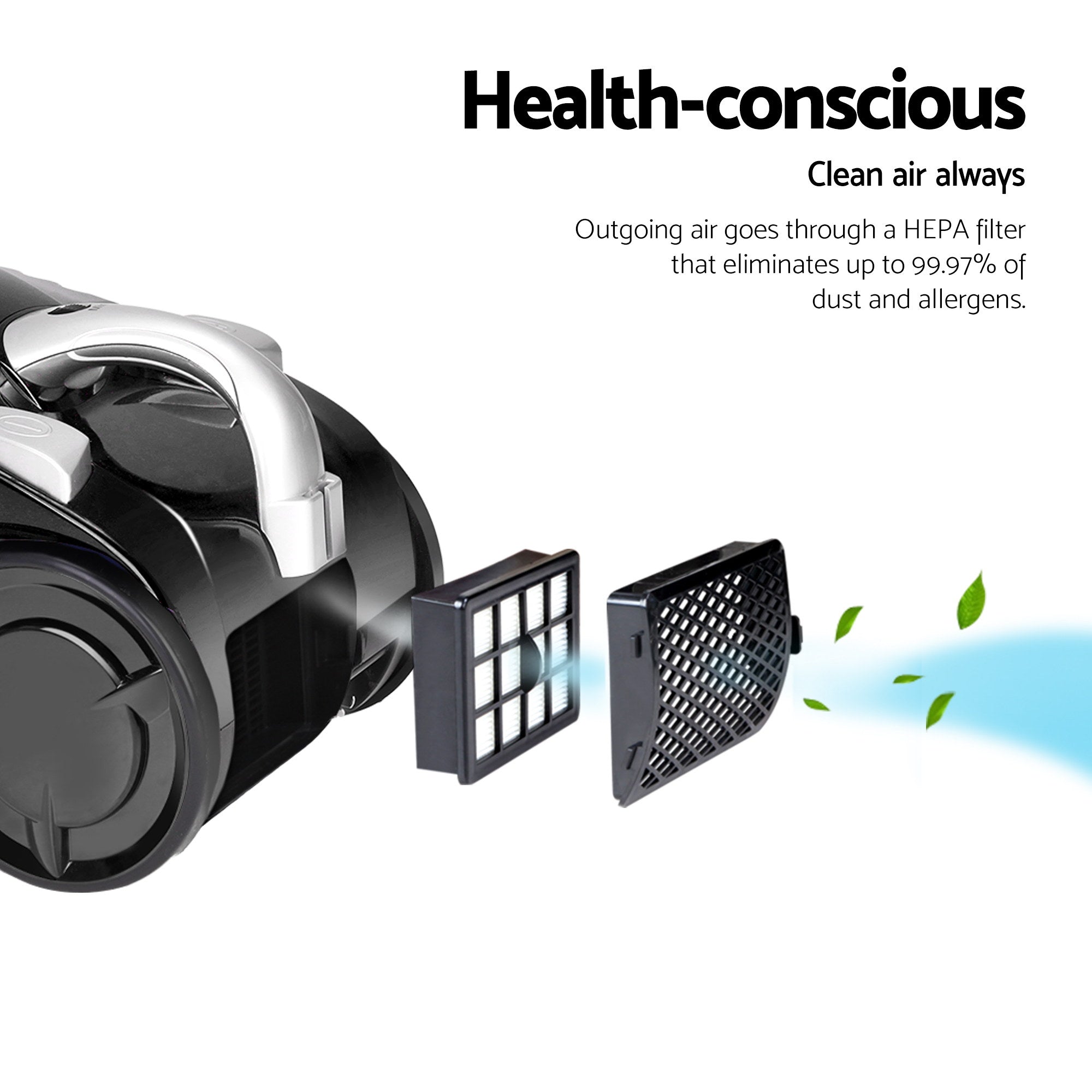 Devanti 2200W Bagless Vacuum Cleaner Black