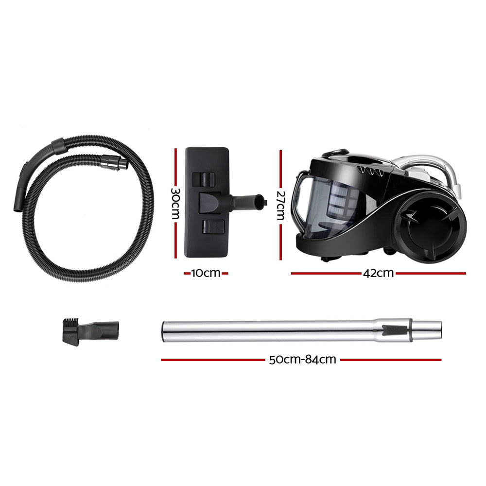 Devanti 2200W Bagless Vacuum Cleaner Black VAC-008-BK