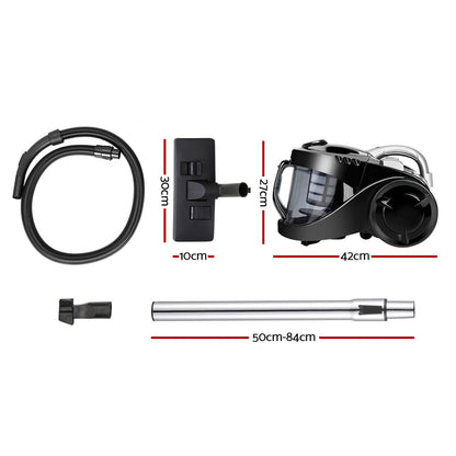 Devanti 2200W Bagless Vacuum Cleaner Black VAC-008-BK