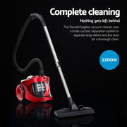 Devanti 2200W Bagless Vacuum Cleaner Red