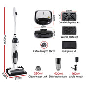 Devanti Cordless Wet Dry Vacuum Mop plus 3-in-1 Sandwich Waffle Maker