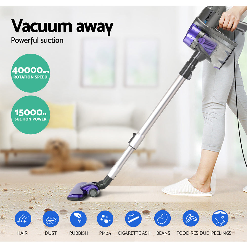 Devanti Stick Vacuum Cleaner Handheld Corded 450W Purple VAC-CD-AH-PP-AL