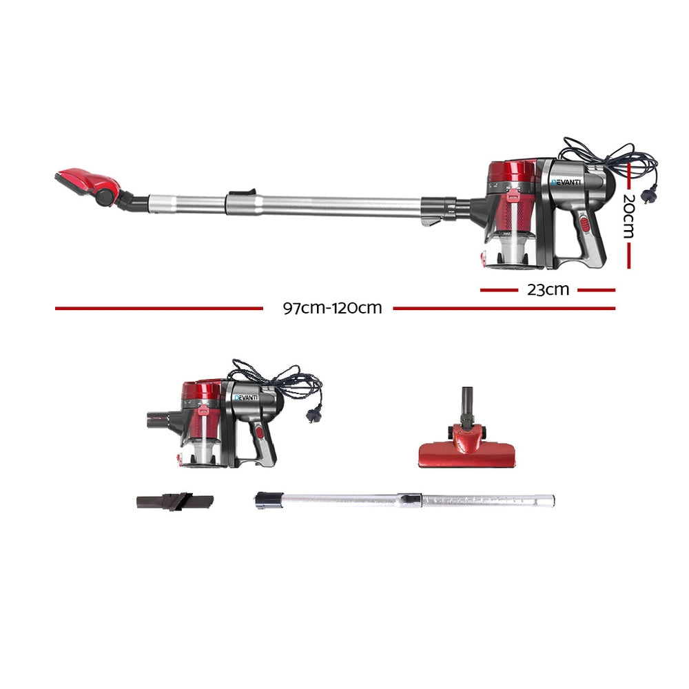 Devanti Stick Vacuum Cleaner Handheld Corded 450W Red VAC-CD-AH-RD-AL