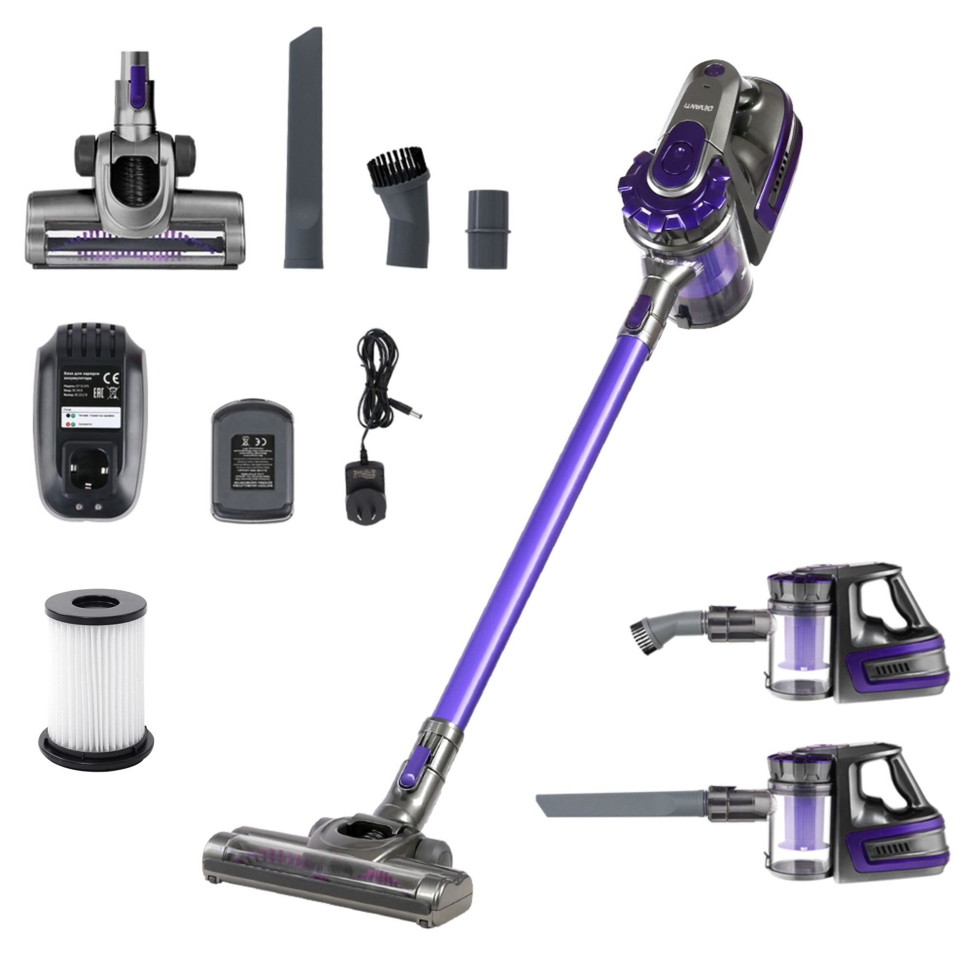 Devanti Stick Vacuum Cleaner Bagless Cordless 150W Purple VAC-CL-09E-GY-PP