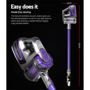 Devanti Stick Vacuum Cleaner Bagless Cordless 150W Purple VAC-CL-09E-GY-PP