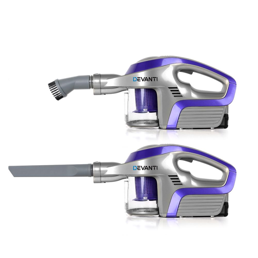Devanti Stick Vacuum Cleaner Bagless Cordless 150W Purple VAC-CL-150-GY-PP