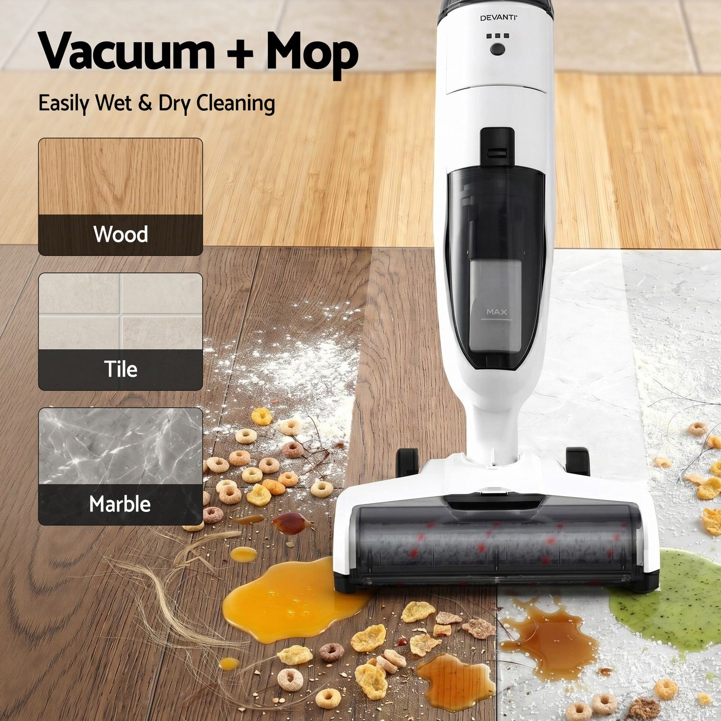 Devanti Wet Dry Stick Vacuum Cleaner 200W VAC-CL-1809-WH