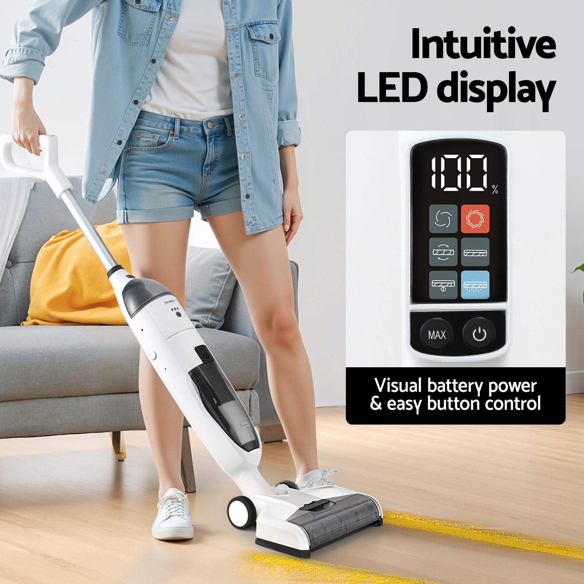 Devanti Wet Dry Stick Vacuum Cleaner 200W VAC-CL-1809-WH