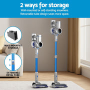 Devanti 300W Stick Vacuum Cleaner Cordless Self-Standing VAC-CL-207-BL