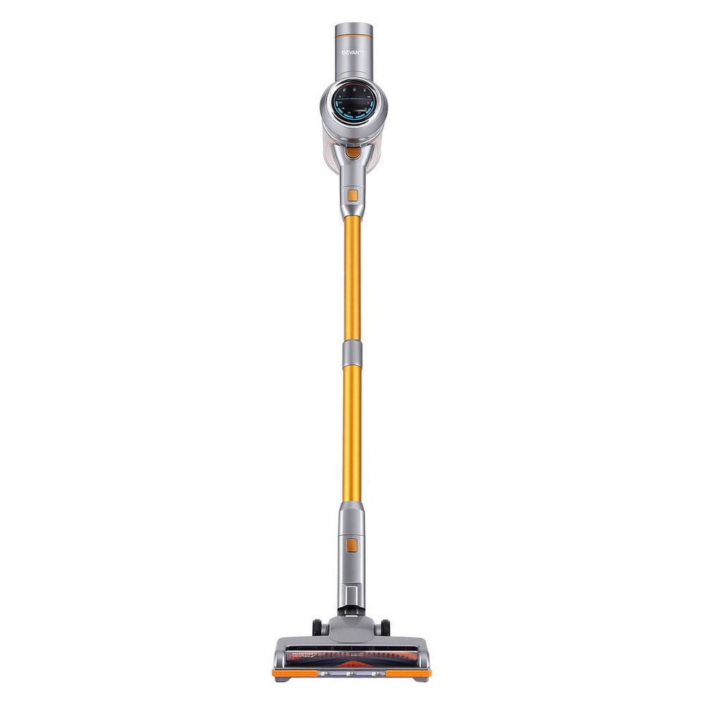 Devanti 300W Stick Vacuum Cleaner Cordless Self-Standing Golden VAC-CL-207-GD