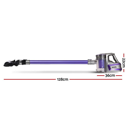 Devanti Stick Vacuum Cleaner Cordless Roller Brush 150W Purple VAC-CL-BH-09E-GY-PP
