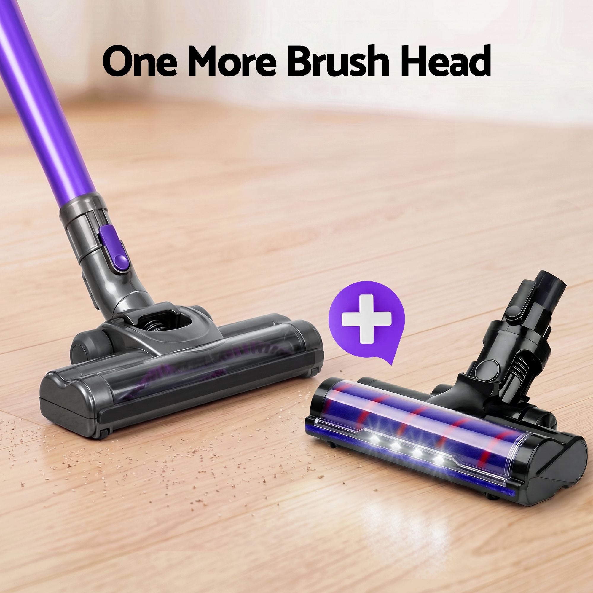 Devanti Stick Vacuum Cleaner Cordless Roller Brush 150W Purple VAC-CL-BH-09E-GY-PP