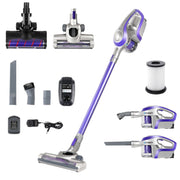 Devanti Stick Vacuum Cleaner Roller Brush Cordless 150W Purple VAC-CL-BH-150-GY-PP