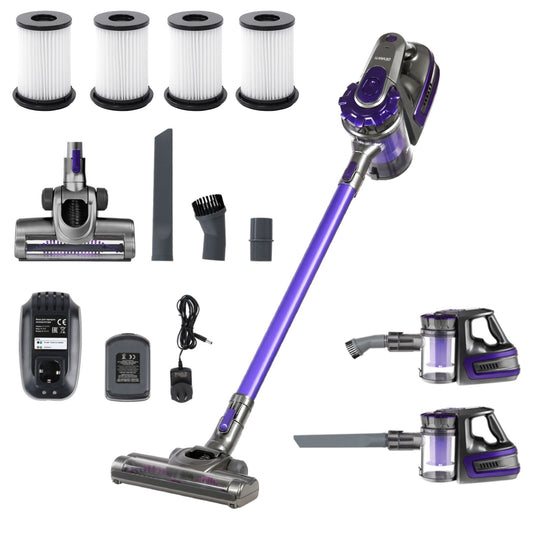 Devanti Stick Vacuum Cleaner Cordless HEPA Filter Purple VAC-CL-FT-09E-GY-PP