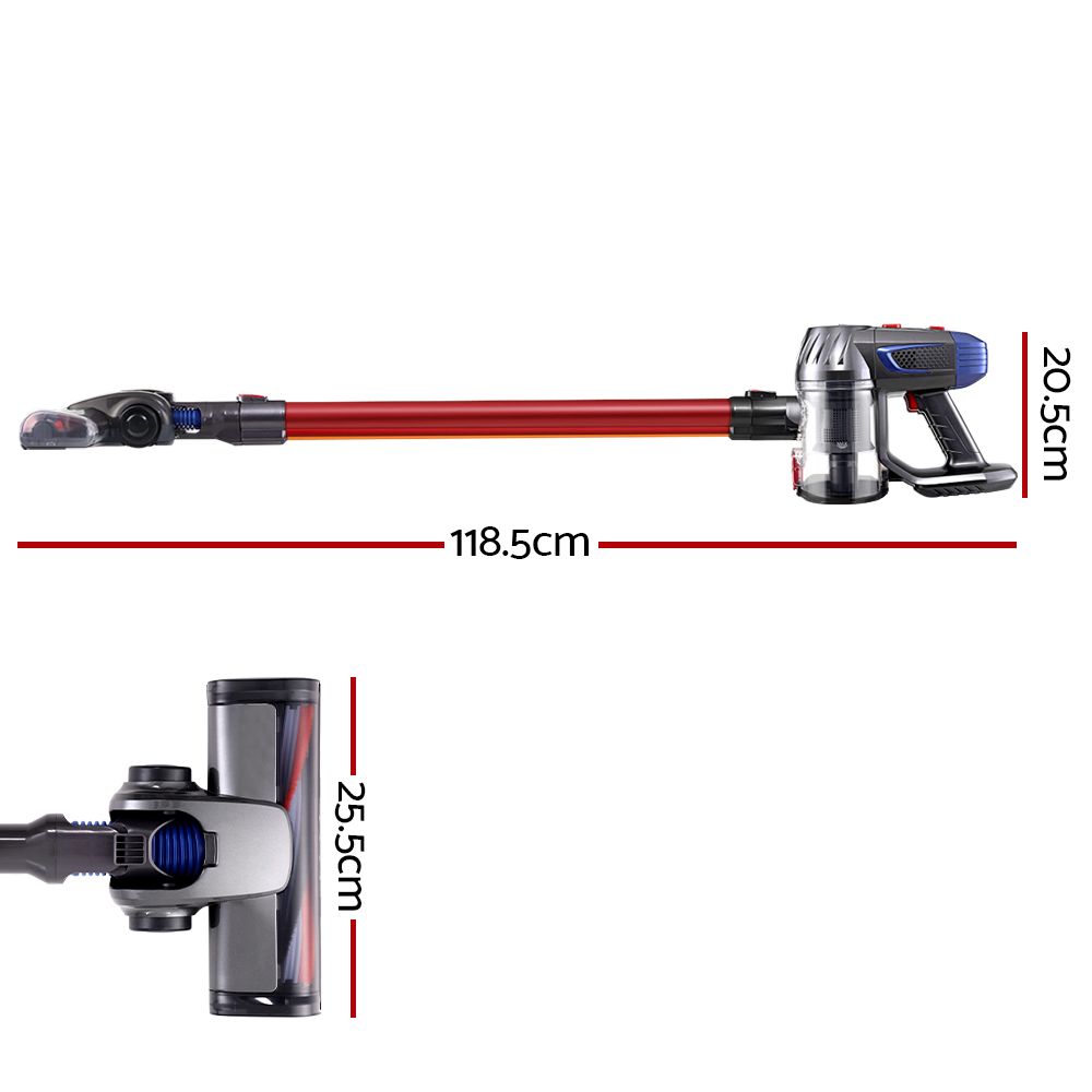 Devanti Stick Vacuum Cleaner HEPA Filter Red 150W VAC-CL-FT-K7-RD