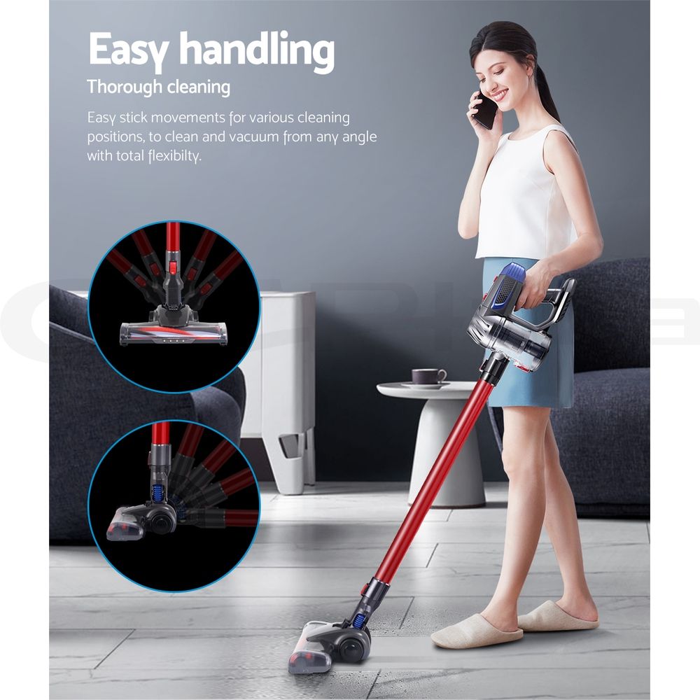 Devanti Stick Vacuum Cleaner HEPA Filter Red 150W VAC-CL-FT-K7-RD
