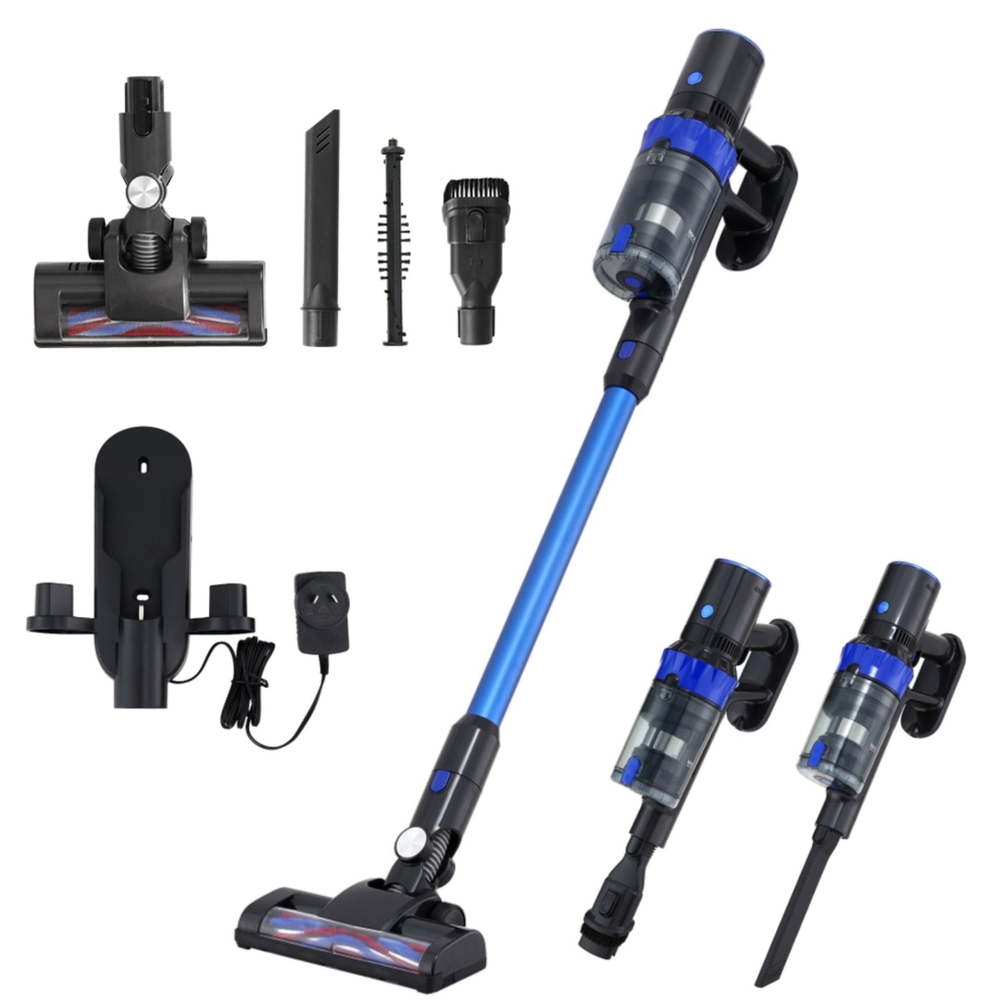 Devanti Stick Vacuum Cleaner Brushless Cordless 350W Blue VAC-CL-H-C9-BL