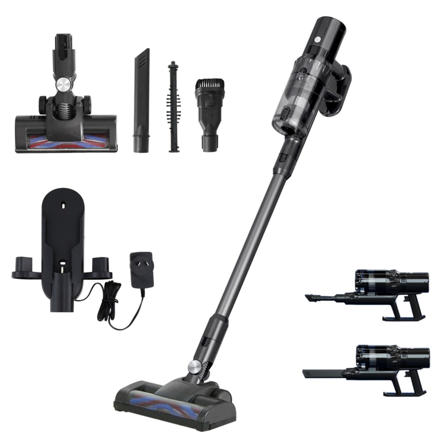 Devanti Stick Vacuum Cleaner Brushless Cordless 350W Grey VAC-CL-H-C9-GR