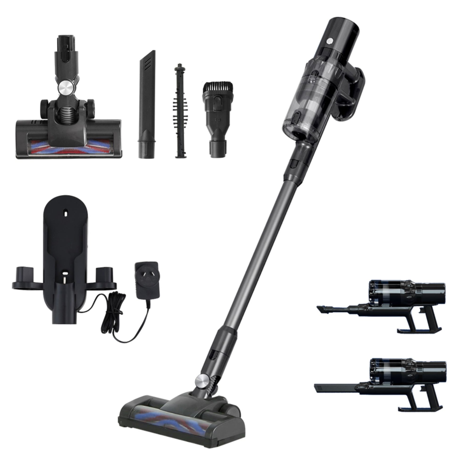 Devanti Stick Vacuum Cleaner Brushless Cordless 350W Grey VAC-CL-H-C9-GR