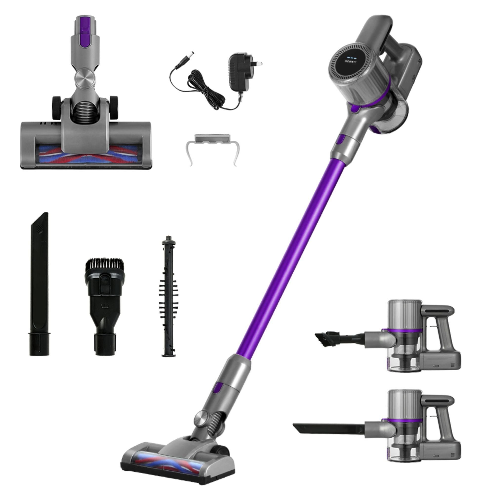 Devanti Stick Vacuum Cleaner Bagless Cordless 120W Purple VAC-CL-H-SC2-PP